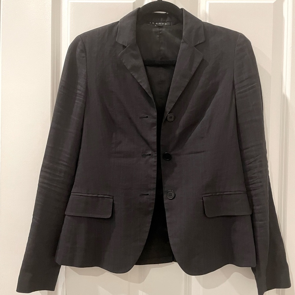 Theory linen pinstripe blazer